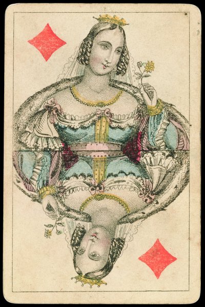 Playing Card: Queen of Diamonds by American School